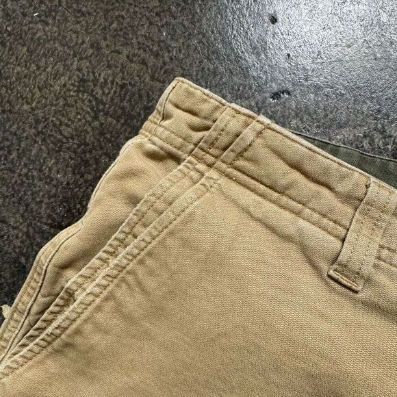 Op Ocean Pacific Men’s Tan Cargo Shorts Distressed Style Size 36 100% Cotton - Picture 11 of 16